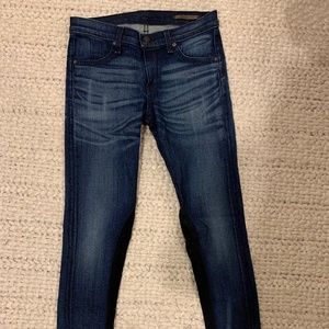 Rag & Bone denim legging w/ black leather